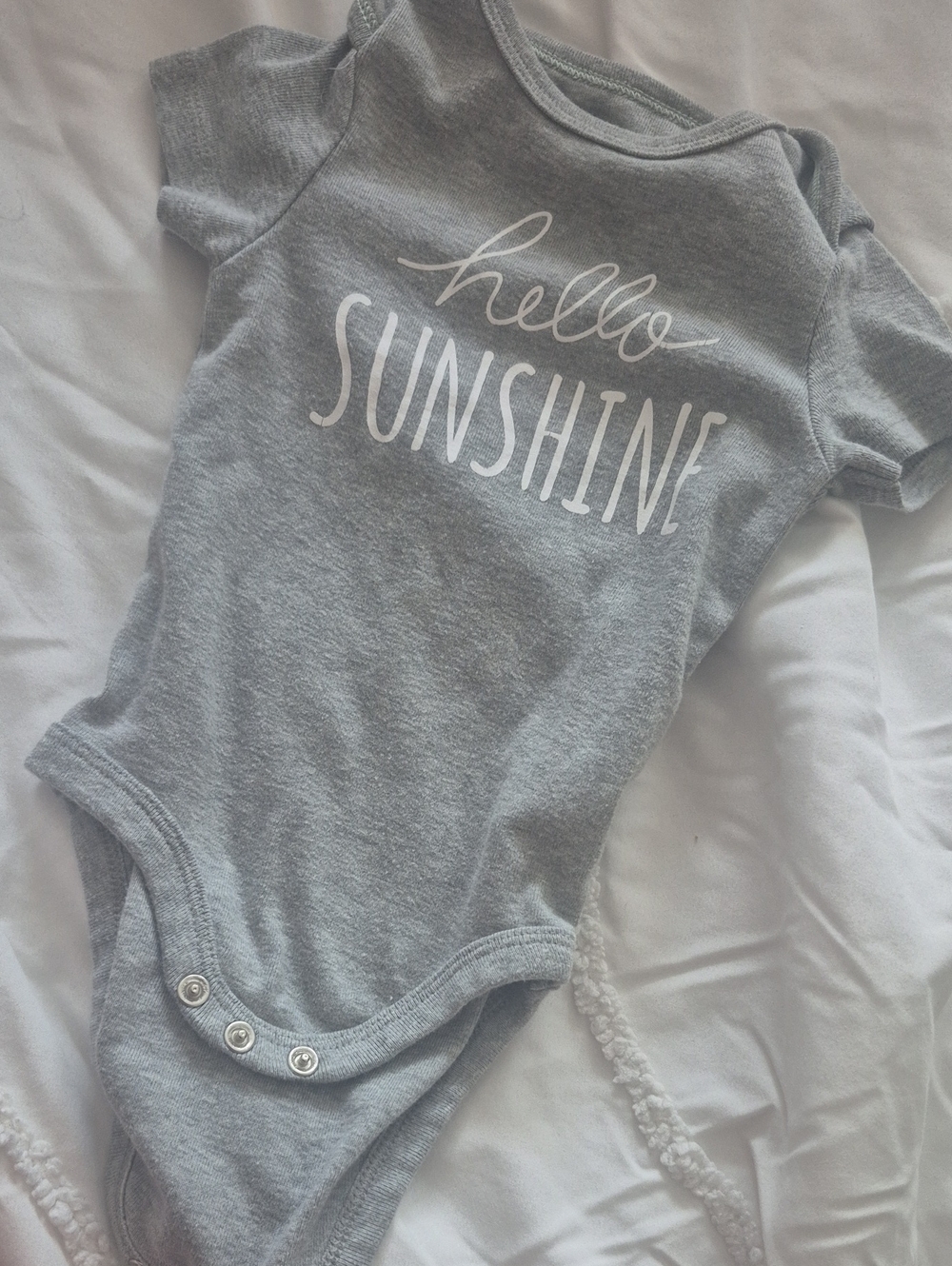 cloud island Grey "hello SUNSHINE" Baby One-Piece Bodysuit